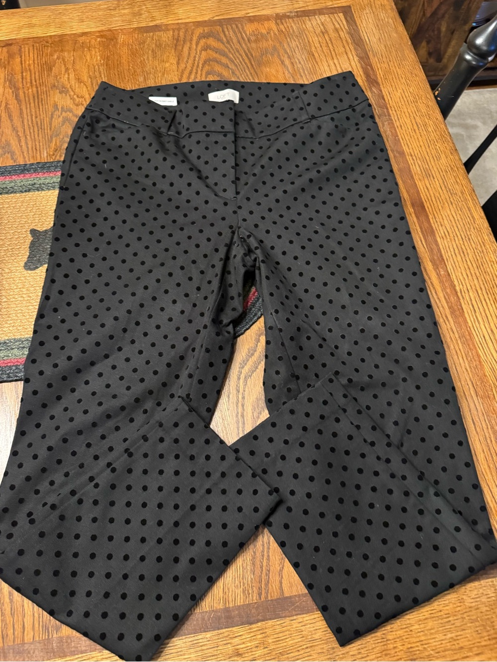 LOFT Black Polka Dot Womens Dress Pants
